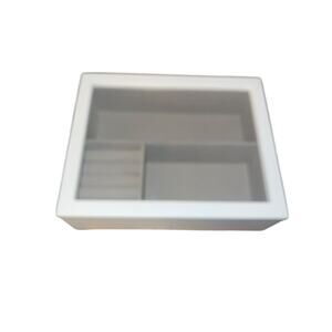 Loft By Umbra Olivia Glass Door Jewerly Box White 10"x8"x3"